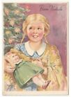 Mincato Little Girl Doll Toy Gift Christmas Card Tableware Vintage