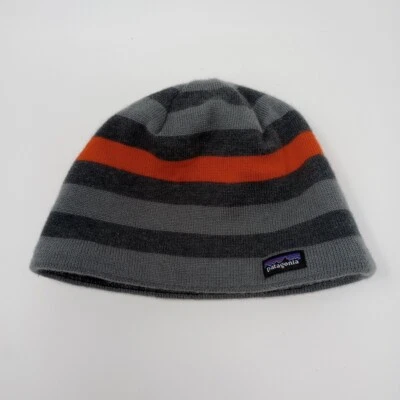 Boné gorro Patagonia infantil bebê laranja cinza tamanho único malha inverno - Imagem 1 de 4