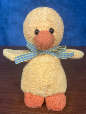 Russ Berrie Tootles Duck Luv Bunch Luv Pets Plush Bow Yellow Terrycloth 5” Rare - Image 1 of 4