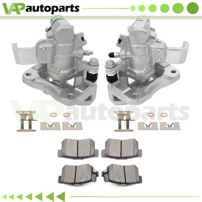 Rear Brake Calipers And Ceramic Pads For 06-15 Honda Civic 2013-2018 Acura ILX Foto 1 de 4
