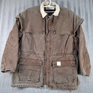 Cappotto vintage Carhartt Western Sandstone Duck Cape uomo taglia 2XL coperta foderata - Foto 1 di 24