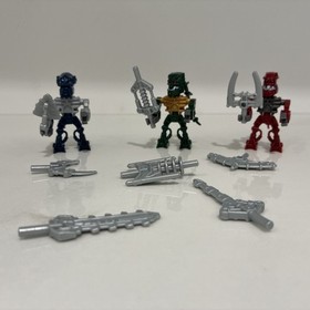 Lego Bionicle Minifigure Lot 3 Mini Pirakas Hakann Zaktan, Takadox Bairaki
