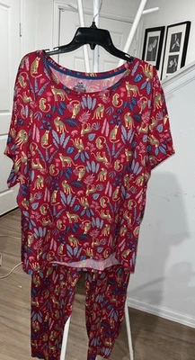 Secret Treasure 2 piezas poliéster spandex ropa de salón conjunto de pantalones PJ talla grande 3X Foto 1 de 3