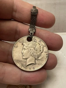 1922 Dollaro della Pace $1 Foro Forato Era Un Portachiavi - Foto 1 di 2