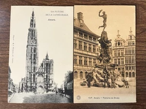 2 Anvers / Antwerp, Belgium Postcards ~ Cathedral & Brabo Fountain ~ Unposted - Picture 1 of 6