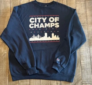 Barstool Sports Boston City of Champs Navy Pullover Sweatshirt Champion Large - Picture 1 of 4