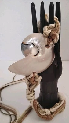 De Colección Años 80 Glam Hermoso Cinturón Madreperla Concha Corbata Cuerda Neutral OS Firmado Foto 1 de 4