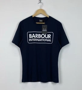 Barbour International T-Shirt Men’s Size M Tailored Fit Blue Short Sleeve Top - Picture 1 of 10