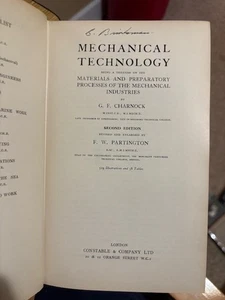Mechanical Technology, G F Charnock, 2nd Ed, 1934 - Picture 1 of 3