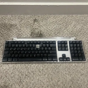 Vintage Apple M7803 Pro USB Wired Keyboard Clear Black *Missing 9 Key* - Picture 1 of 2