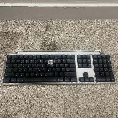 Vintage Apple M7803 Pro USB Wired Keyboard Clear Black *Missing 9 Key* - Image 1 of 2