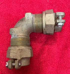 NOS 1” LATÓN 90 GRADOS CODO ACOPLAMIENTO TUBO COBRE TAMAÑO (CTS) FORD METER BOX CO. - Imagen 1 de 4