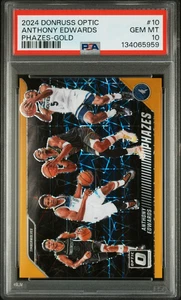 2024 Panini Donruss Optic Phazes Anthony Edwards #10 Gold 02/10 PSA 10 - Picture 1 of 2