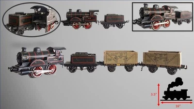 1920's British Market Bing #2531 0-gauge Locomotive w/ Wooden Bing Gondolas - Image 1 of 4