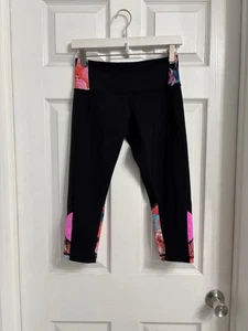 Lululemon Embody Crop Full-On Luon Black / Secret Garden / Pow Pink Light Size 6 - Picture 1 of 4