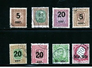Iceland #130-5, 139, 140 (899) O/P issues, Used, FVF, CV$137.00 - Picture 1 of 2