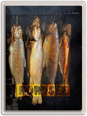 Blechschild 40x30 cm Nordsee Fisch Urlaub Essen Delikatese Speisen Bildmotiv Rei - Bild 1 von 4