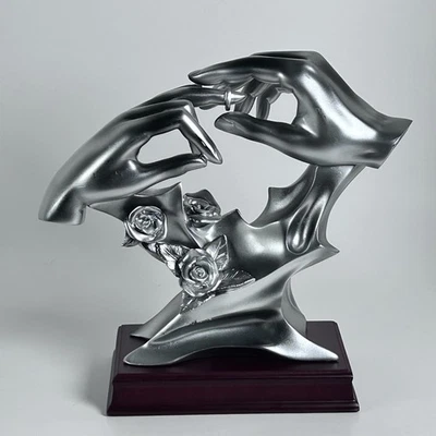 Bond of Marriage With This Ring prata - presente de casamento escultura aniversário - Imagem 1 de 4