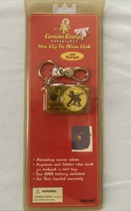 Curious George Adventures Backpack Keychain Mini Clip On Alarm Clock & Light New - Picture 1 of 3