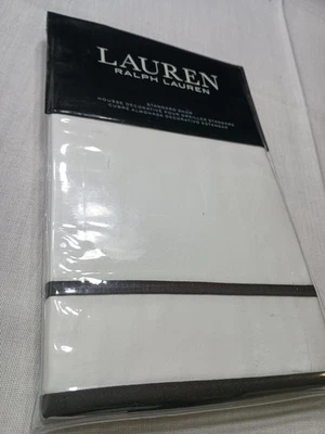 NIP Ralph Lauren Spencer Border Sateen Standard Pillowcase Sham Dark Chocolate - Image 1 of 4