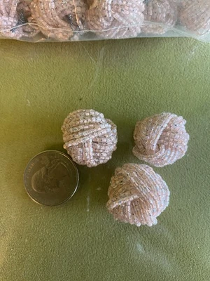 Rose Glass Beaded Pompom Buttons Crafting Jewelry ? 35 Pcs - Image 1 of 3