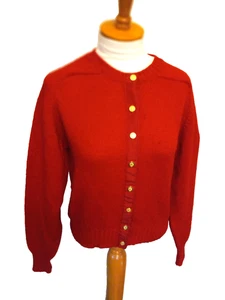 Allen Solly  Red Shetland Wool  Cardigan Preppy Old Money Size Small - Picture 1 of 5