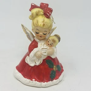 Josef Engel Glocke Weihnachtsengel mit Baby Weihnachtsfigur rote Schleife Mädchen - Bild 1 von 8
