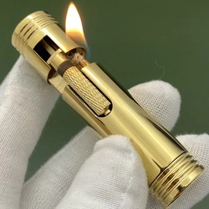 1930S Vintage All Copper Kerosene Lighter Sand Wheel Windproof with O-ring - Picture 1 of 5