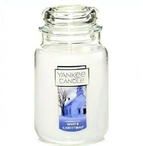 Yankee Candle "WHITE CHRISTMAS"~ Large 22 oz. ~ WHITE LABEL ~ RARE ~ NEW - Picture 1 of 2