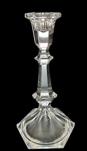 Clear Prism Cut Glass 8” Single Candlestick - Picture 1 of 5