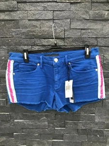 Neu mit Etikett Juicy Couture Zuma blau gestreifte Shorts Größe 29 88 $ - Bild 1 von 6