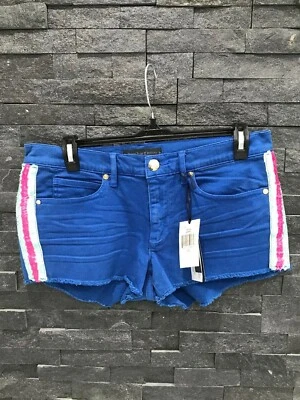 Pantalones Cortos Juicy Couture Zuma Azul Rayas Talla 28 Nuevo con Etiquetas $88 Foto 1 de 4