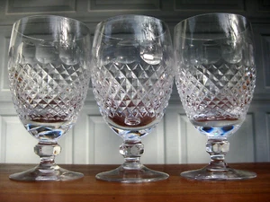 Set of 3 High Quality Cut Crystal Wine Glasses 5 3/4"H - Picture 1 of 19