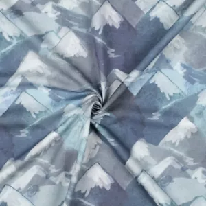 Stoff Meterware Berge Mountain Sweat Kleidung Pulli Hoodie Shirt Hose Mütze Loop - Bild 1 von 4