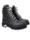 OFF-WHITE C/O VIRGIL ABLOH Męskie czarne skórzane buty bojowe cielęce EU44 UK10 NOWE