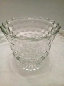 Fostoria American Pedestal Glass Trifle Bowl/Compote Cube Pattern C1940’s 6” - Picture 1 of 4