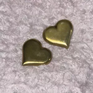 Lot Of 2- Vintage Brass Metal Hearts - Picture 1 of 2