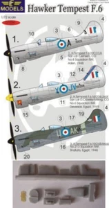 Hawker Tempest F.6-Conversión para kit de la Academia + 3 calcomanías, LFC7204, MODELOS LF, 1:72 - Imagen 1 de 1