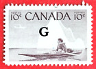 Canada Stamp O39 Inuk & Kayak - G Overprint" Used