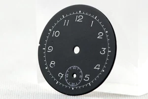 QUADRANTE PER OROLOGIO DA POLSO - ROTONDO - NERO - CON PICCOLI SECONDI - GERMANIA  - Foto 1 di 4