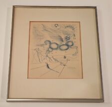 Salvador Dali Pegasus In Flight Lithograph in Silver Frame  15”x18” Framed Glass