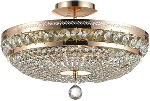 Gold Glamour Klassisch Kristall Deckenlampe Deckenleuchte 6xE14/60W IP20 - Bild 1 von 2
