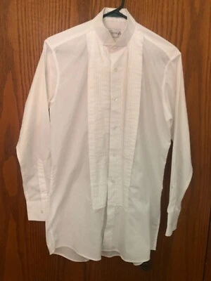 Mens White Dress  Shirt  Chaplan Small with 32 - 33 inch sleeve Length - Image 1 of 3