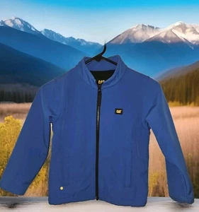 CAT Caterpillar Softshell Full Zip Jacket Blue Youth Size 6/7 - Picture 1 of 11