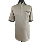 Gabicci men's green short sleeve 4 button retro polo shirt large