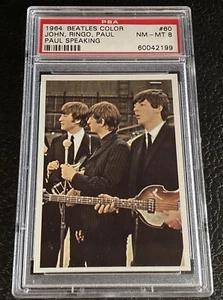 1964 Beatles Color PSA 8 #60 John Lennon Ringo Paul McCartney Card Topps Music b - Picture 1 of 2
