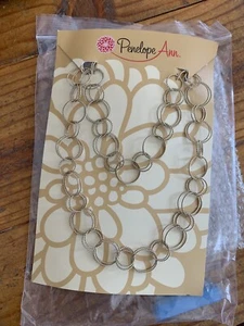 PENELOPE ANN Double Layer Necklace, HOOP IT UP Gold Tones, 12221 NEW - Picture 1 of 3