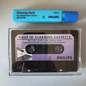 PHILIPS SBC 114/02 Audio Head Cleaning Cassette 'Drop In' Wet Type Cleaner Tape - Picture 1 of 3