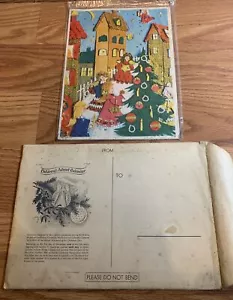 Antico Calendario Avvento Natale Tedesco Vintage Angeli Albero di Natale Ornl Evn. - Foto 1 di 7