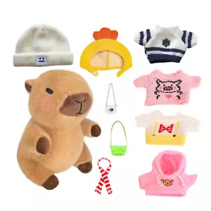 Happiness Capybara Plush Toys 9 Inches With 10 Pieces Of Clothing Accessories - Picture 1 of 10
